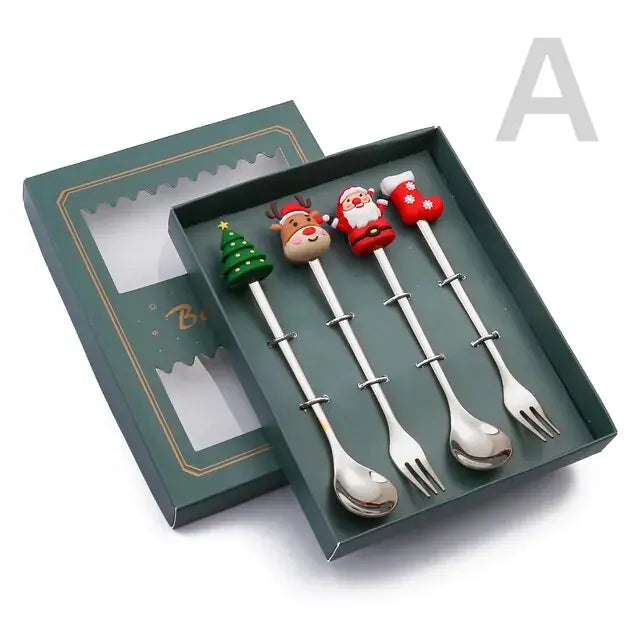 Christmas Festive Spoon & Fork Set