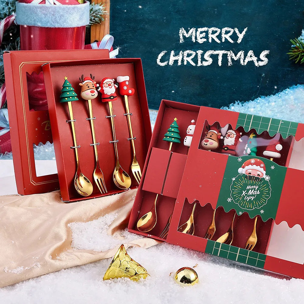 Christmas Festive Spoon & Fork Set