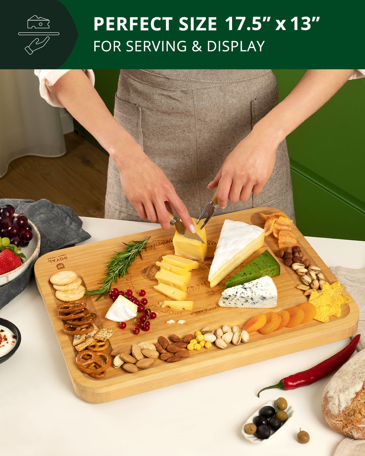 XXL Cheese Board with Cutlery Set