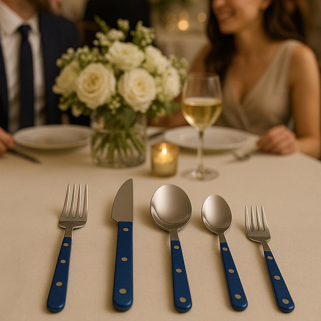 Khen Blue 20-Piece Stainless Steel Cutlery Set