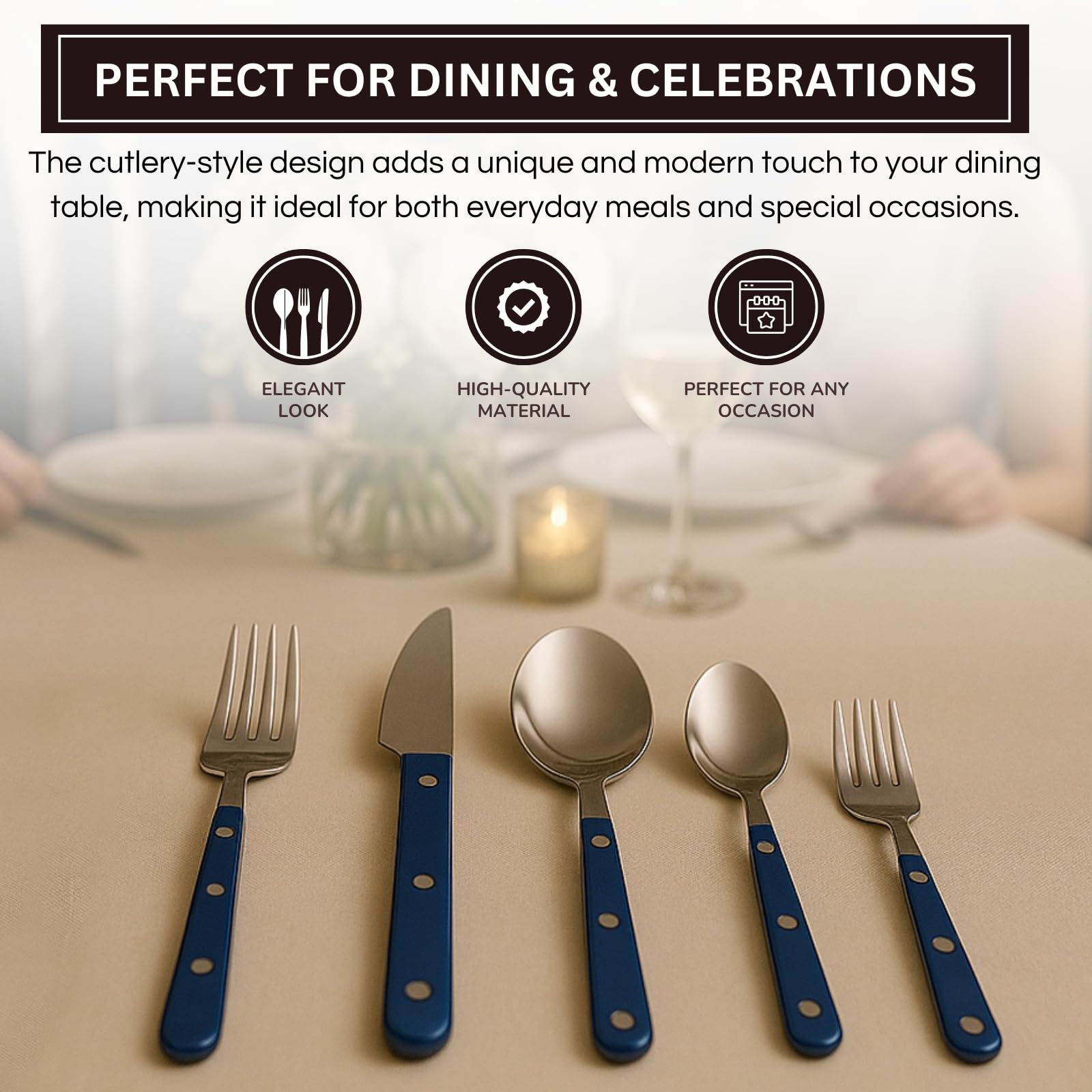 Khen Blue 20-Piece Stainless Steel Cutlery Set