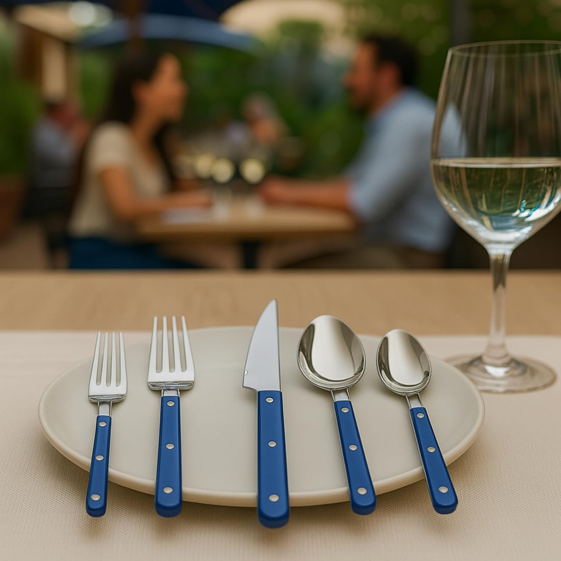 Khen Blue 20-Piece Stainless Steel Cutlery Set