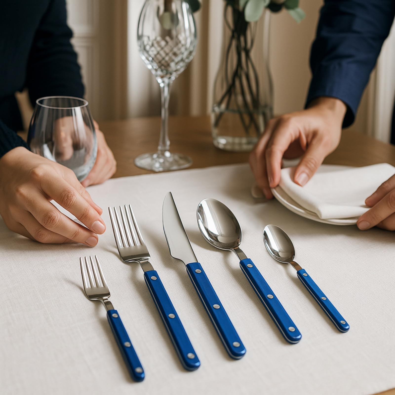 Khen Blue 20-Piece Stainless Steel Cutlery Set