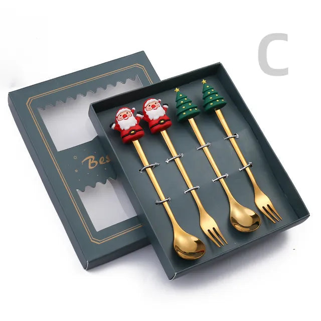 Christmas Festive Spoon & Fork Set