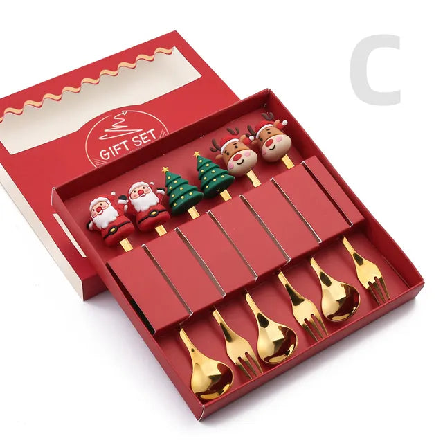 Christmas Festive Spoon & Fork Set