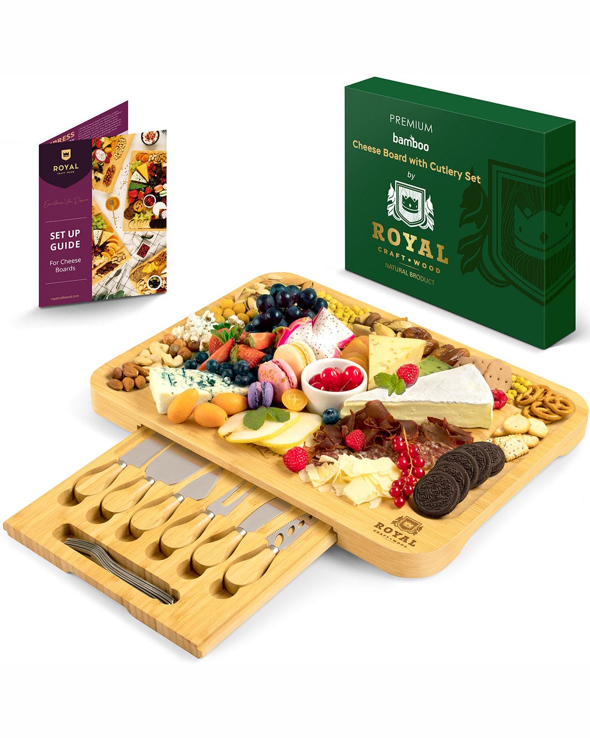 XXL Cheese Board with Cutlery Set