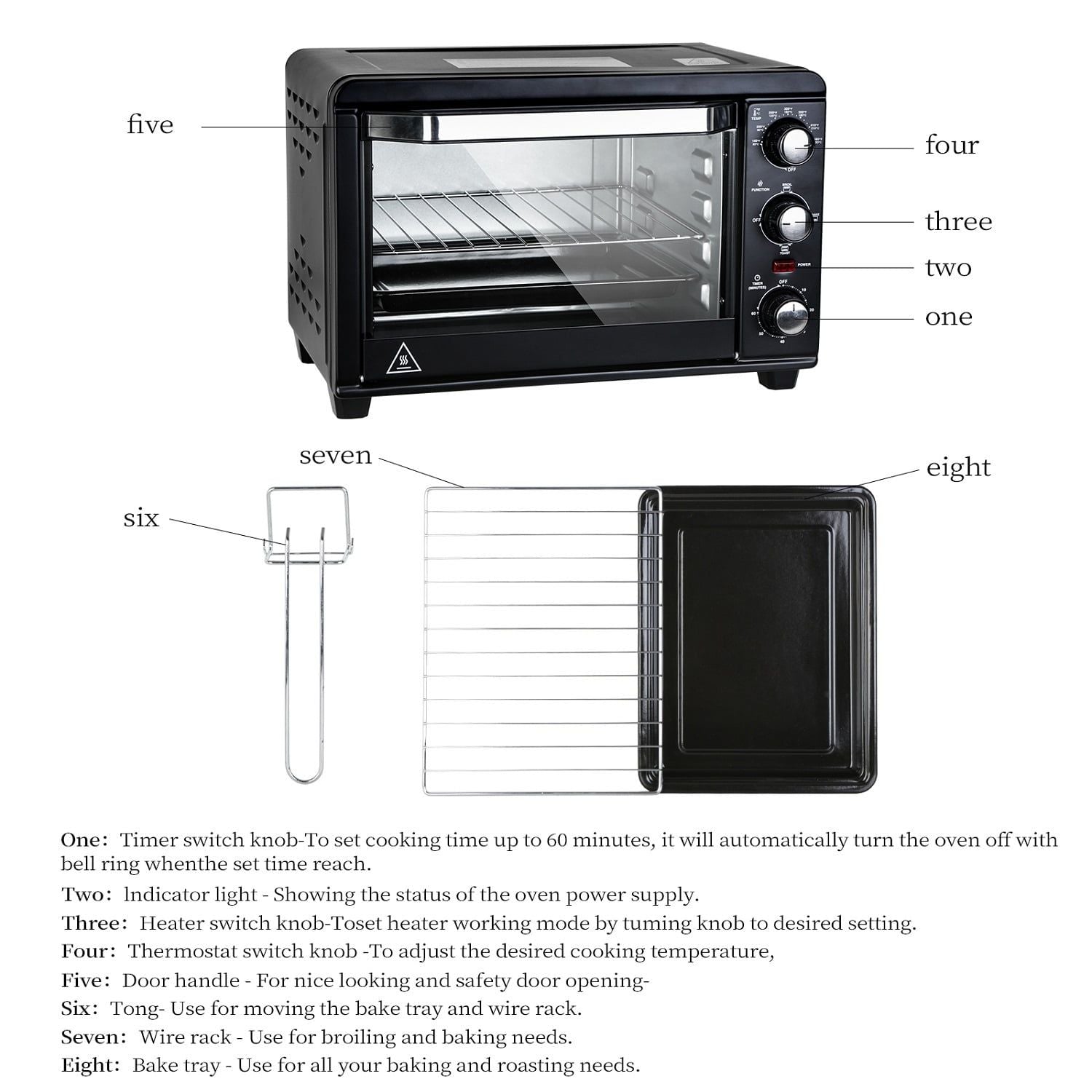 Dubbin Small Countertop Toaster Oven – Black
