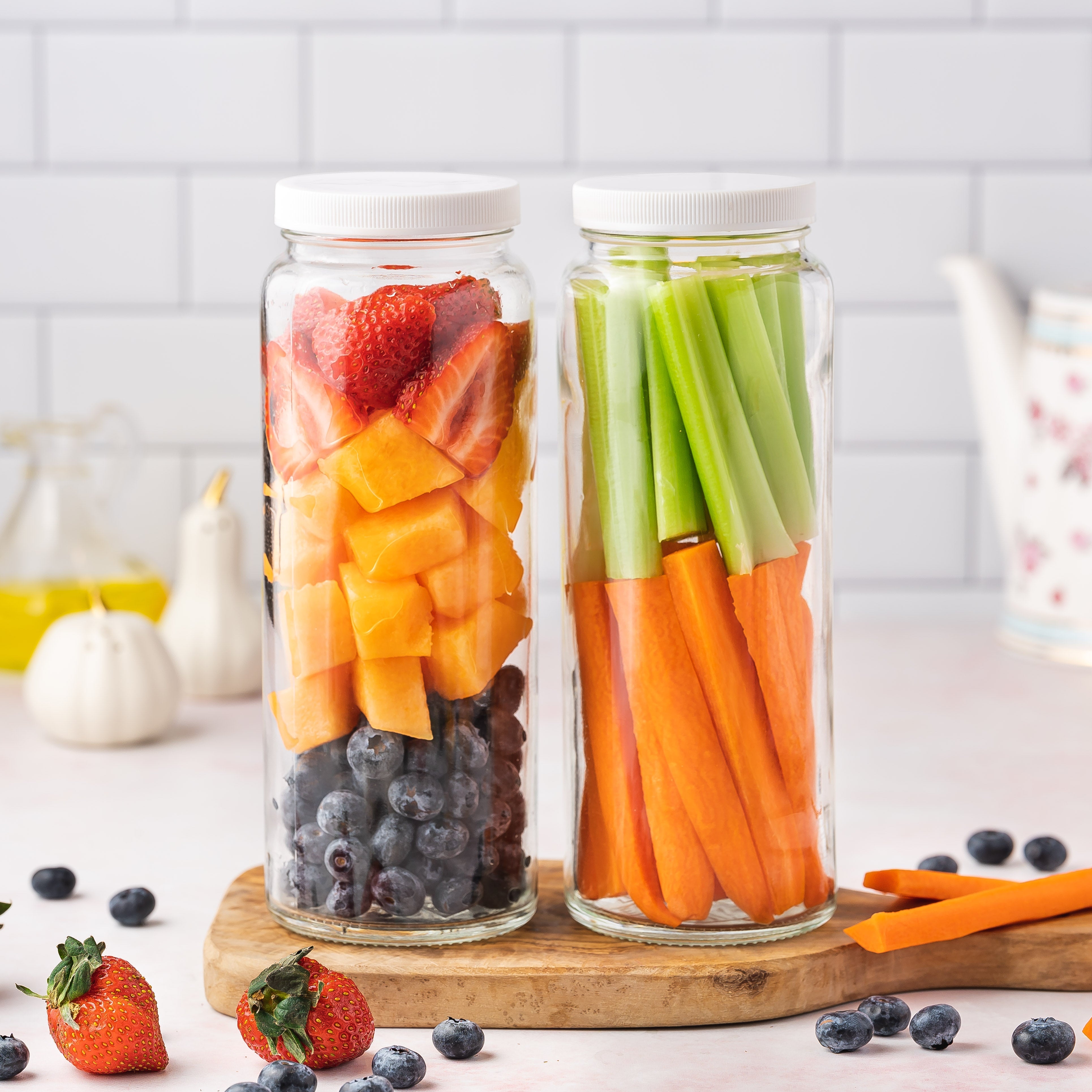 Extra Large 32oz Glass Bottles w/ White Lids