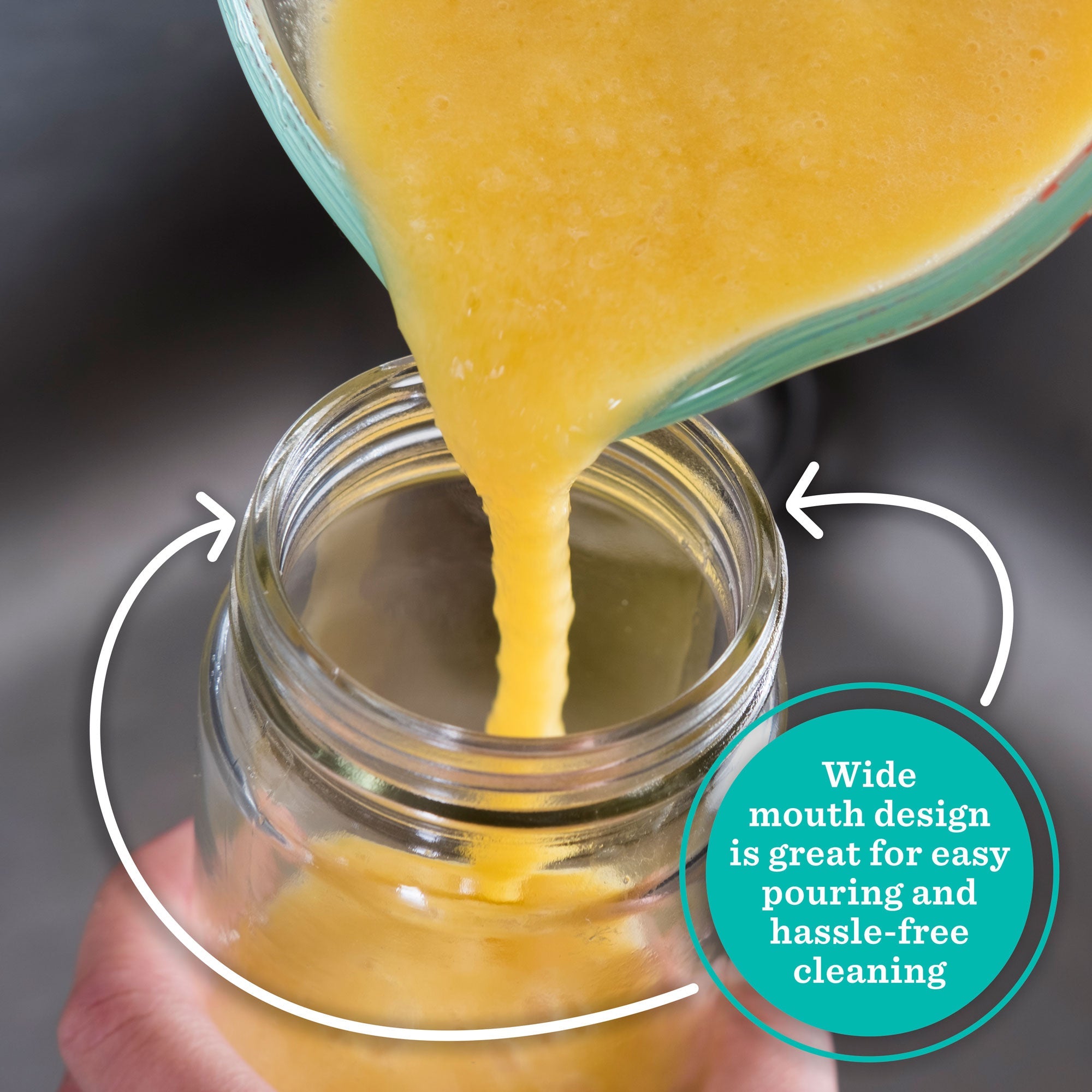 Wide Mouth 16oz Glass Bottles w/ Lids & Silicone Liner