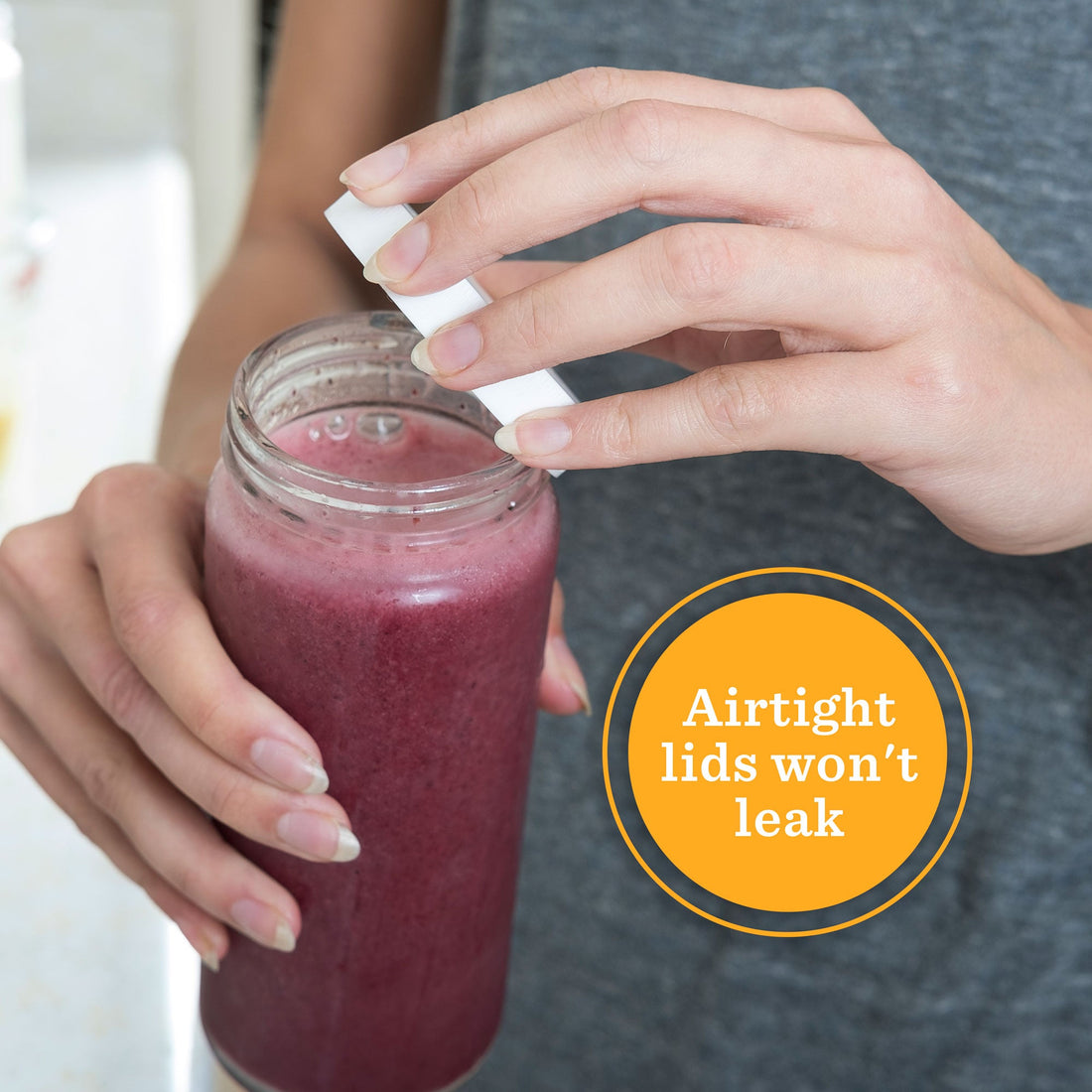 Wide Mouth 16oz Glass Bottles w/ Lids & Silicone Liner