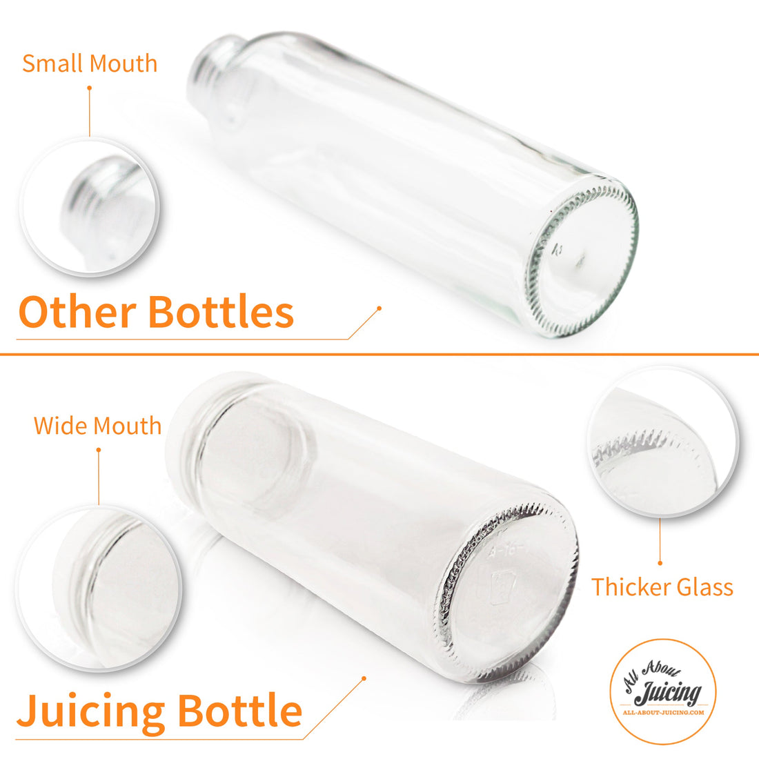 Wide Mouth 16oz Glass Bottles w/ Lids & Silicone Liner