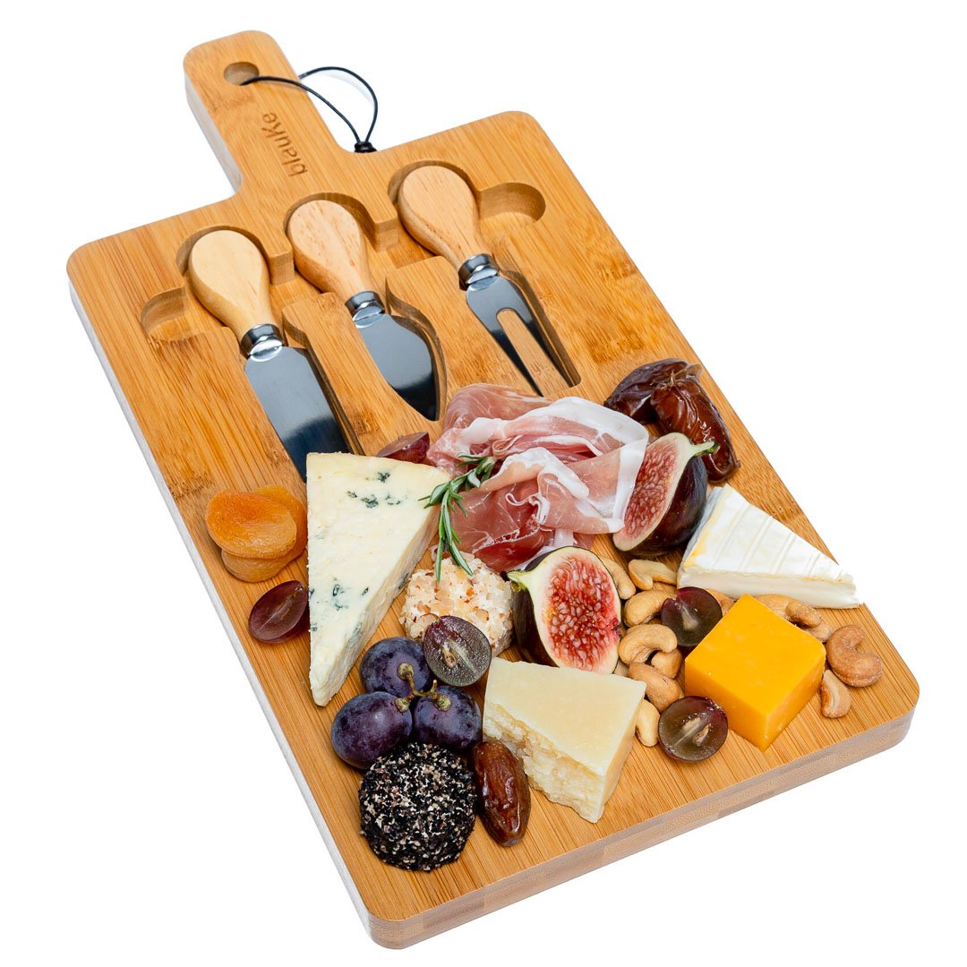 Bamboo Cheese & Knife Set 12x8"