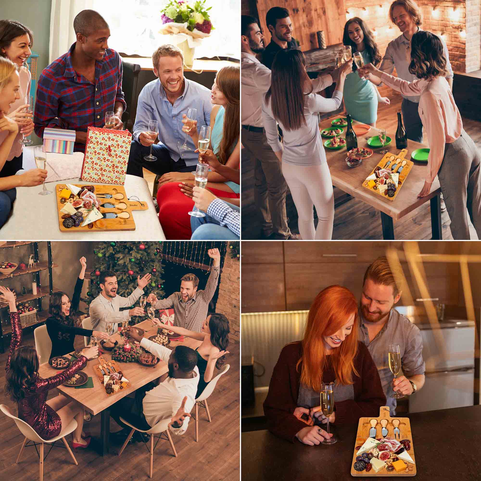 Bamboo Cheese & Knife Set 12x8"