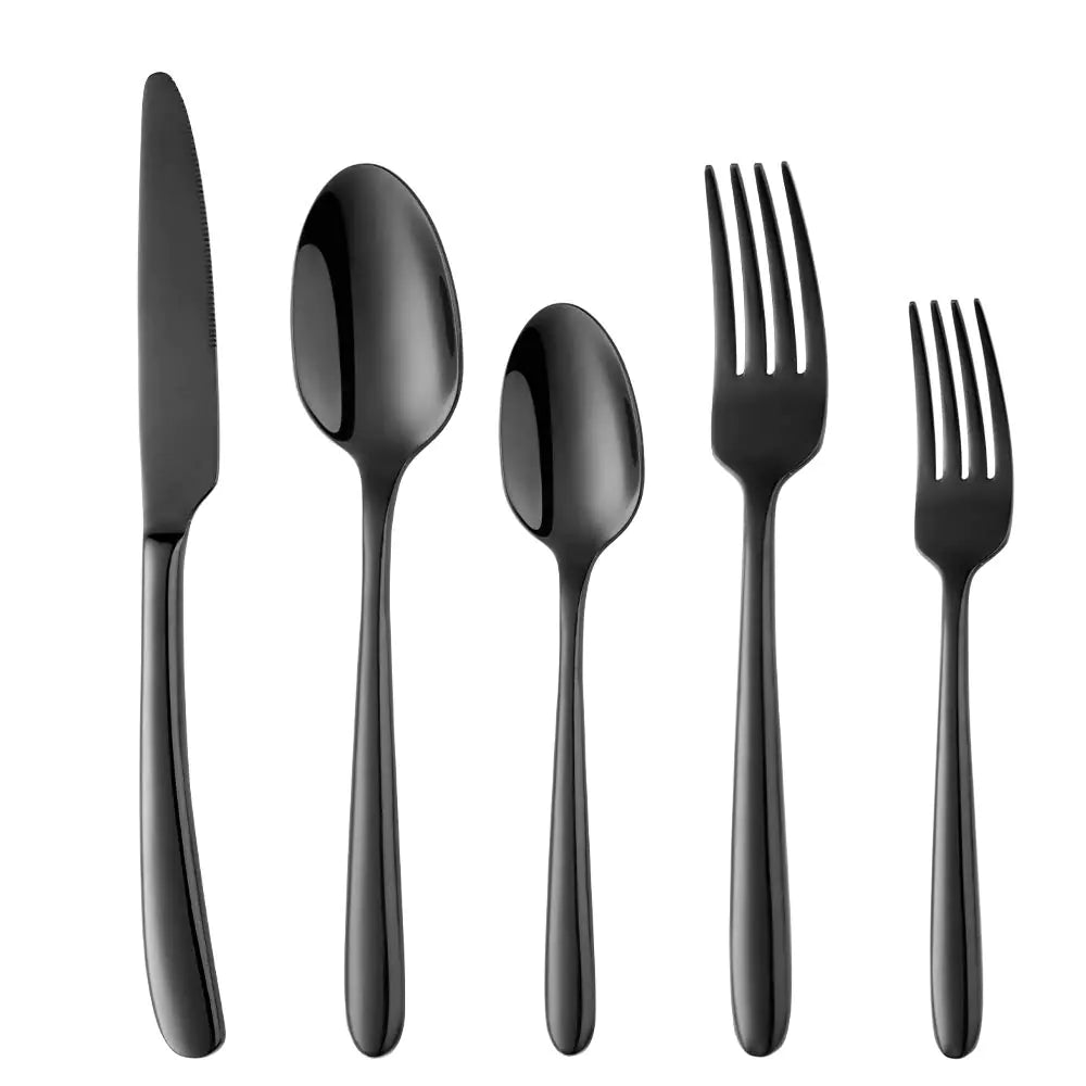Buy THINGS! Black 5-Piece Stainless Steel Flatware Set