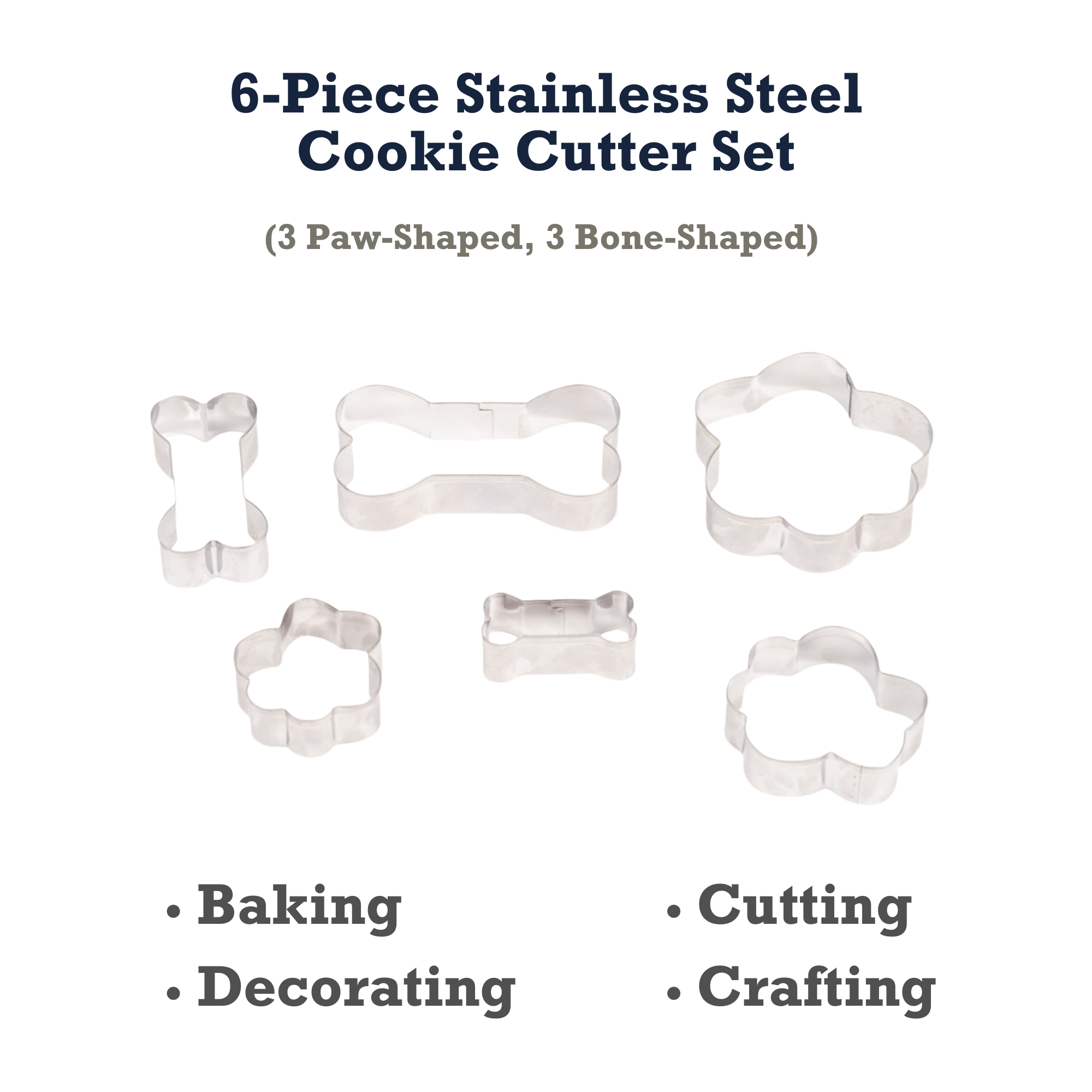 Country Living 6-Piece Paw & Bone Cookie Cutter Set