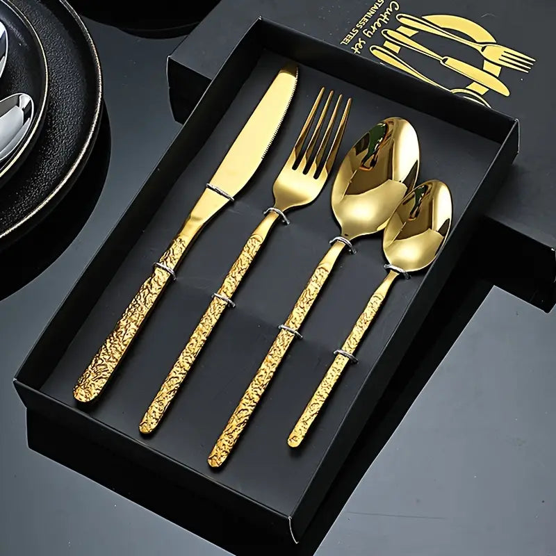 4-Piece Stainless Steel Cutlery Set – Christmas Dinner