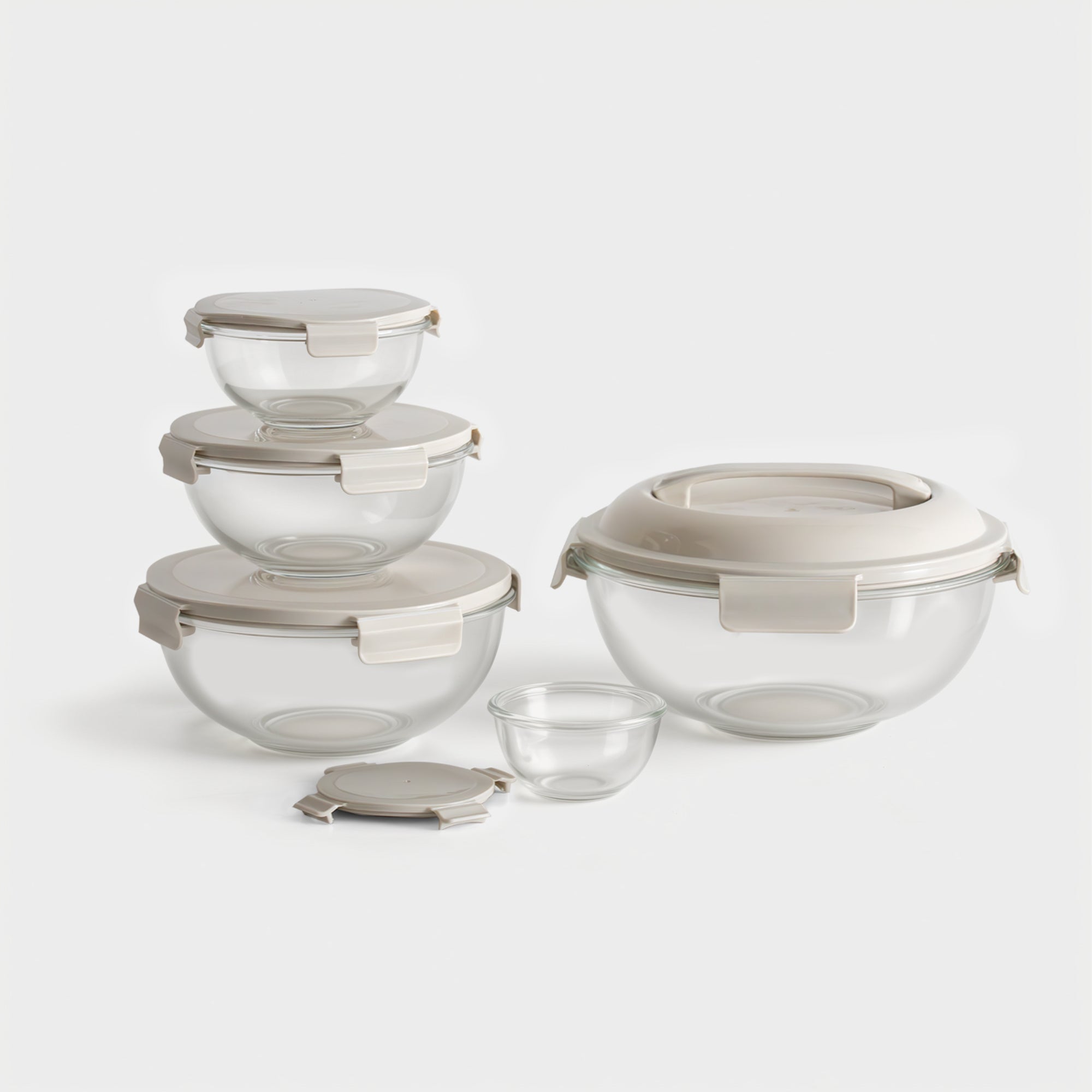 5-Piece Borosilicate Glass Mixing Bowl Set