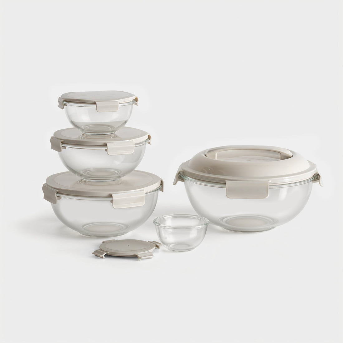 5-Piece Borosilicate Glass Mixing Bowl Set