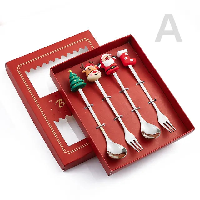 Christmas Festive Spoon & Fork Set