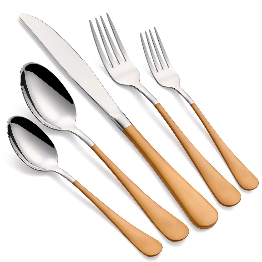 20-Piece Orange Handle Silverware Set for 4