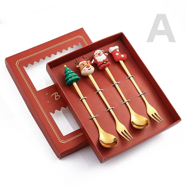 Christmas Festive Spoon & Fork Set