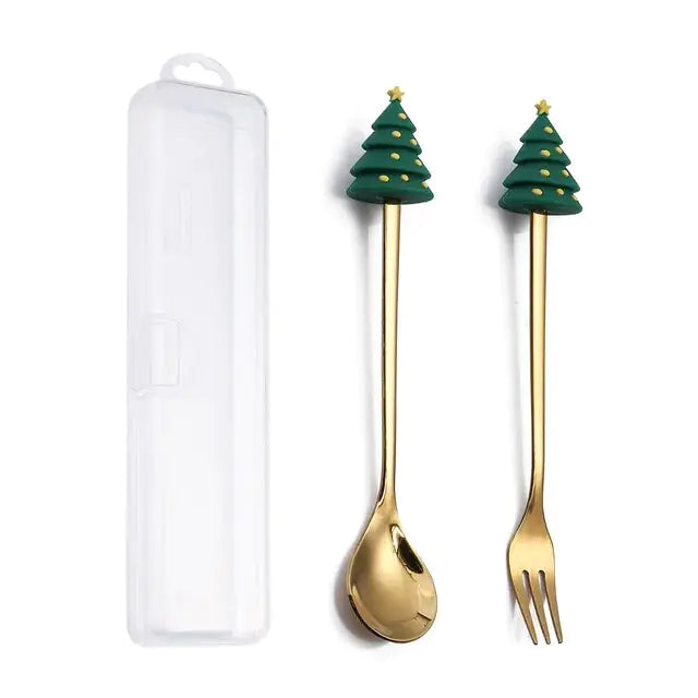 Christmas Festive Spoon & Fork Set
