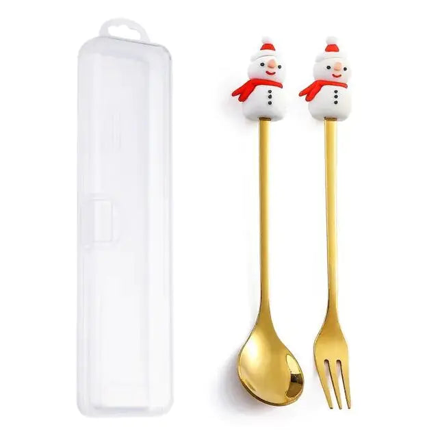 Christmas Festive Spoon & Fork Set