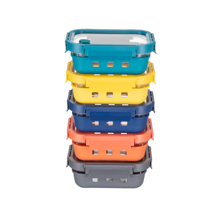 Multicolor Glass Storage Set