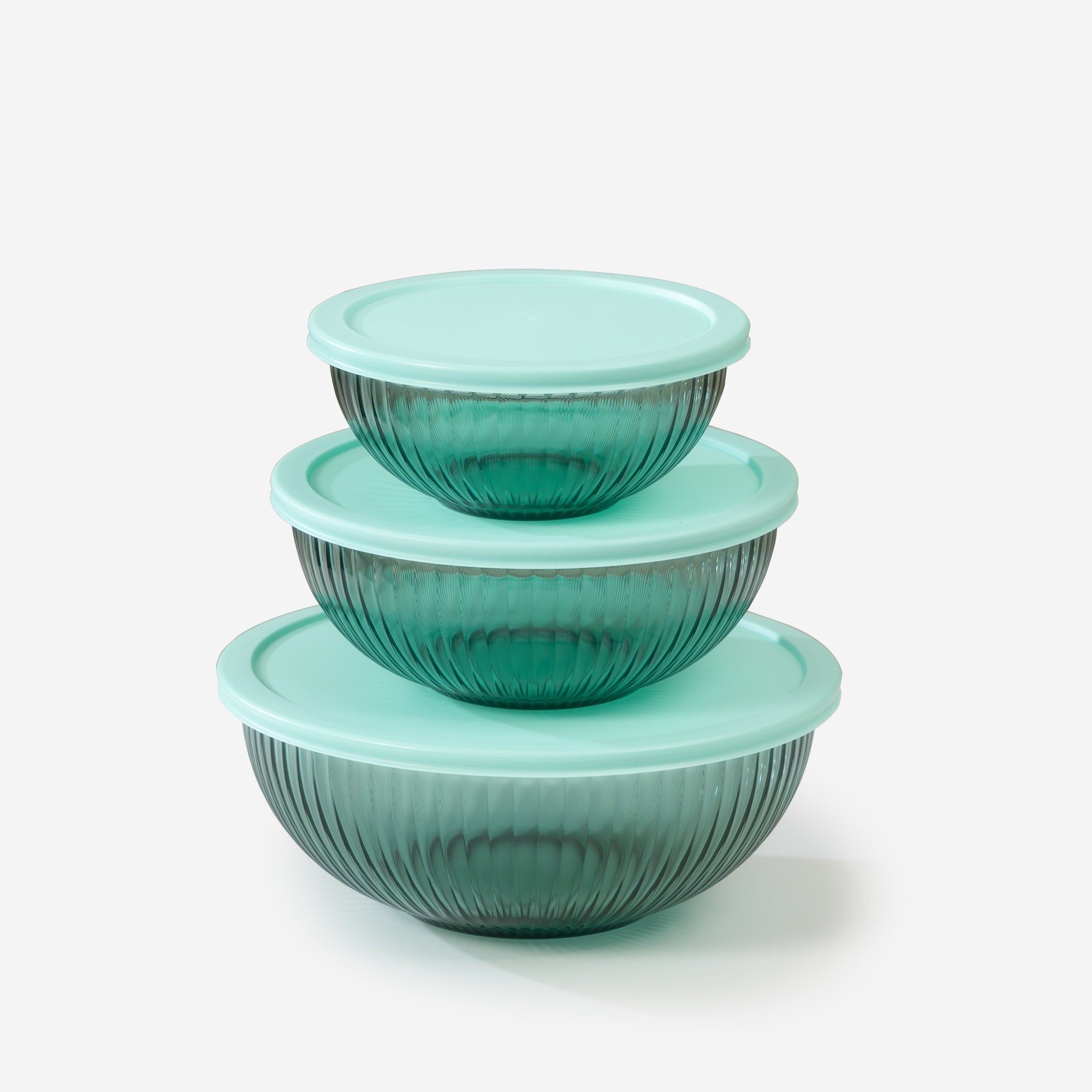 Diamond Blue Borosilicate Glass Mixing Bowl Set