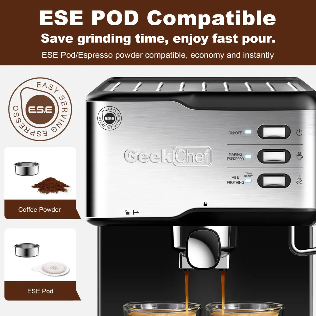 Geek Chef 20-Bar Espresso & Cappuccino Machine