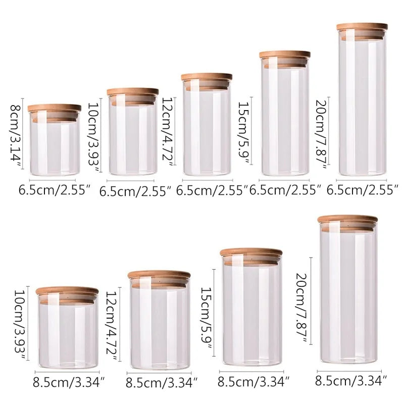 Borosilicate Glass Food Storage Containers w/ Bamboo Lids