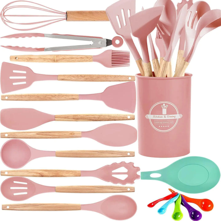 Silicone Kitchen Utensils Set – Light Pink
