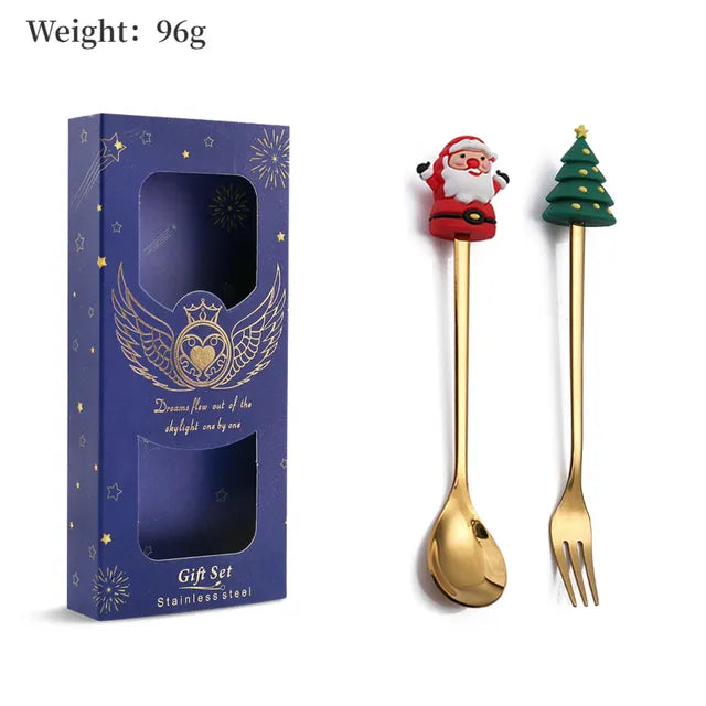 Christmas Festive Spoon & Fork Set