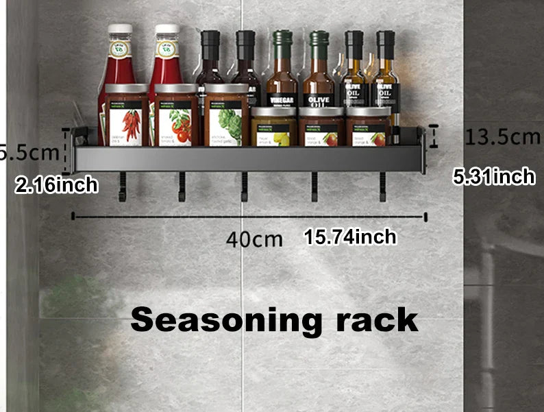 Shelf Wall-mounted Spice Racks and Utensil Holder