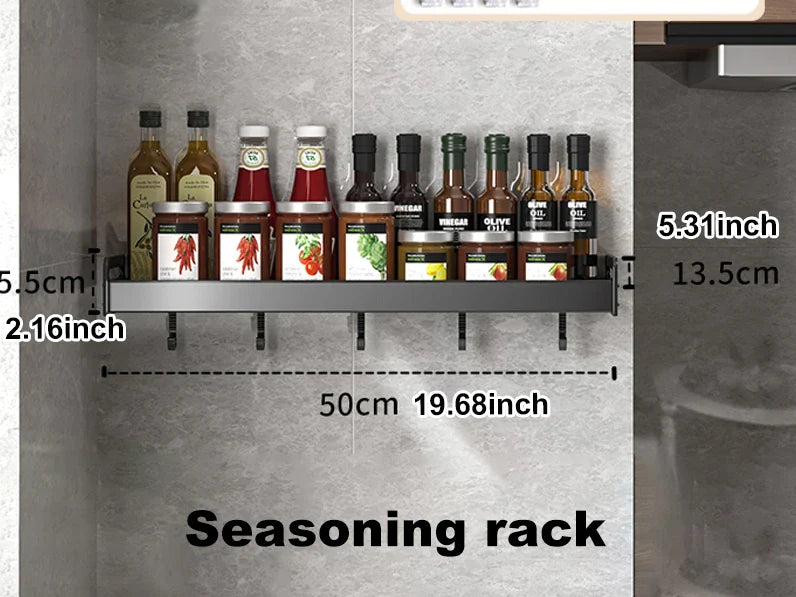 Shelf Wall-mounted Spice Racks and Utensil Holder
