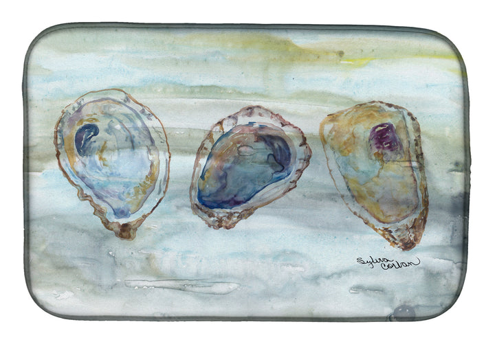 Oysters Watercolor Dish Drying Mat – Absorbent, Artistic Kitchen Essentials SC2001DDM