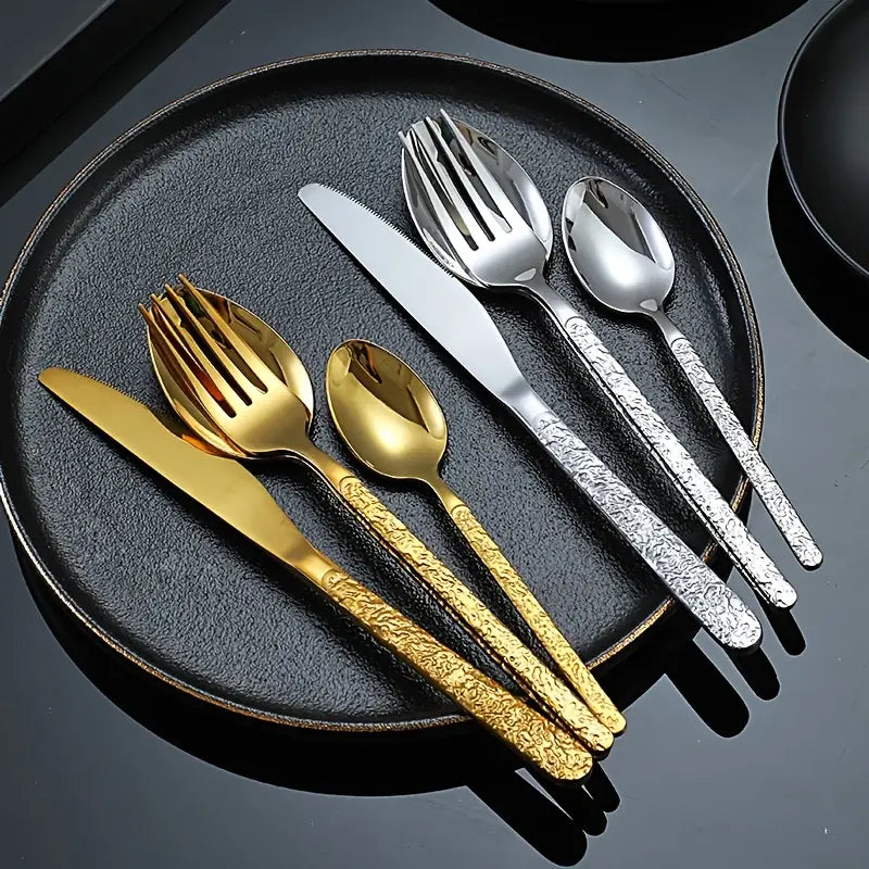 4-Piece Stainless Steel Cutlery Set – Christmas Dinner