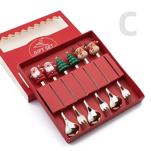 Christmas Festive Spoon & Fork Set