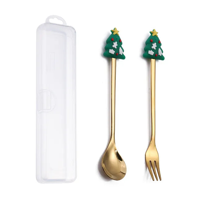 Christmas Festive Spoon & Fork Set