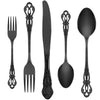 60-Piece Black Silverware Set for 12