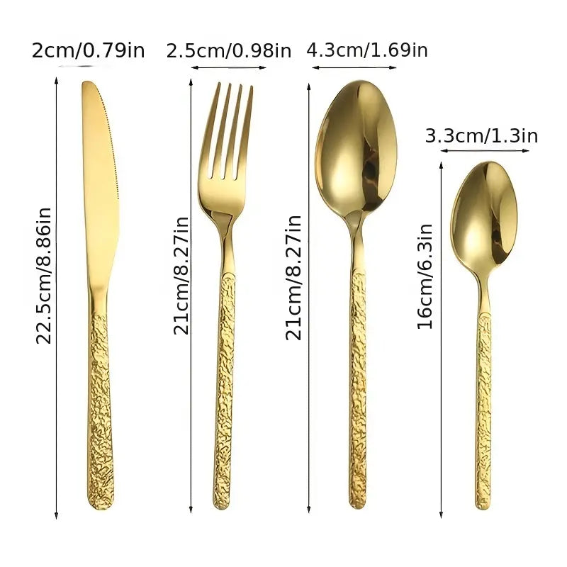 4-Piece Stainless Steel Cutlery Set – Christmas Dinner