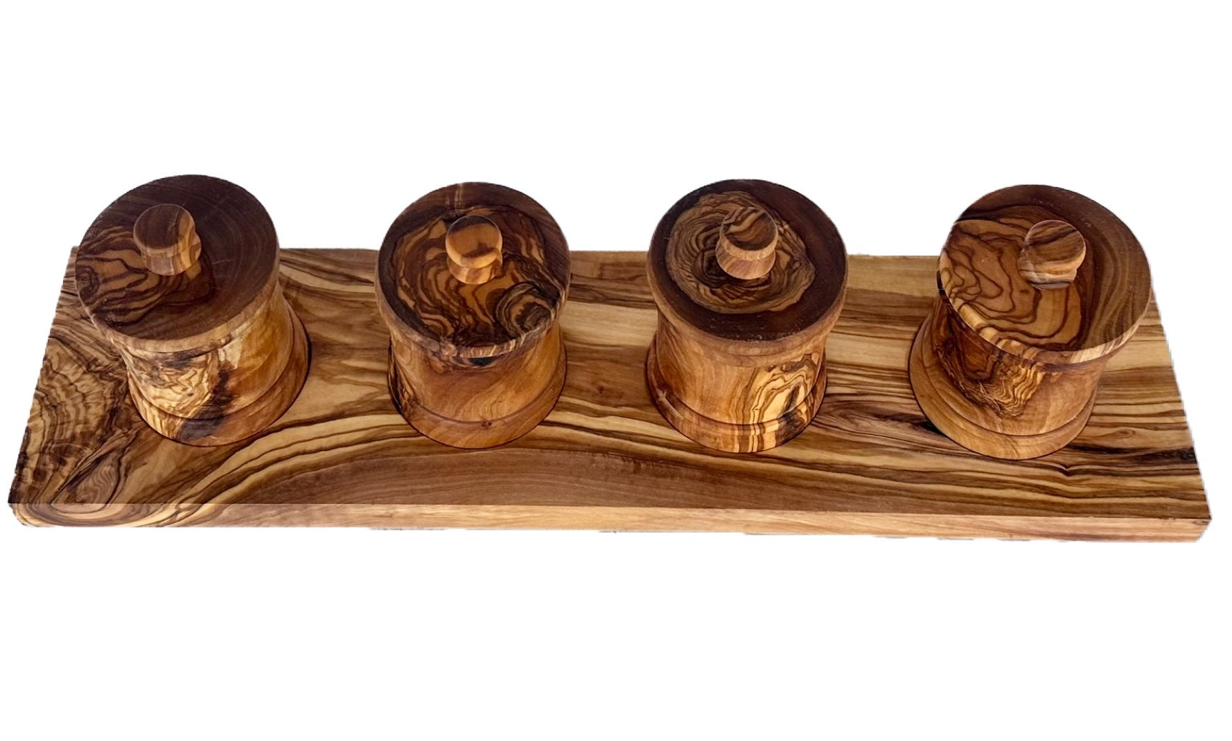 Handcrafted Olive Wood Canister Set