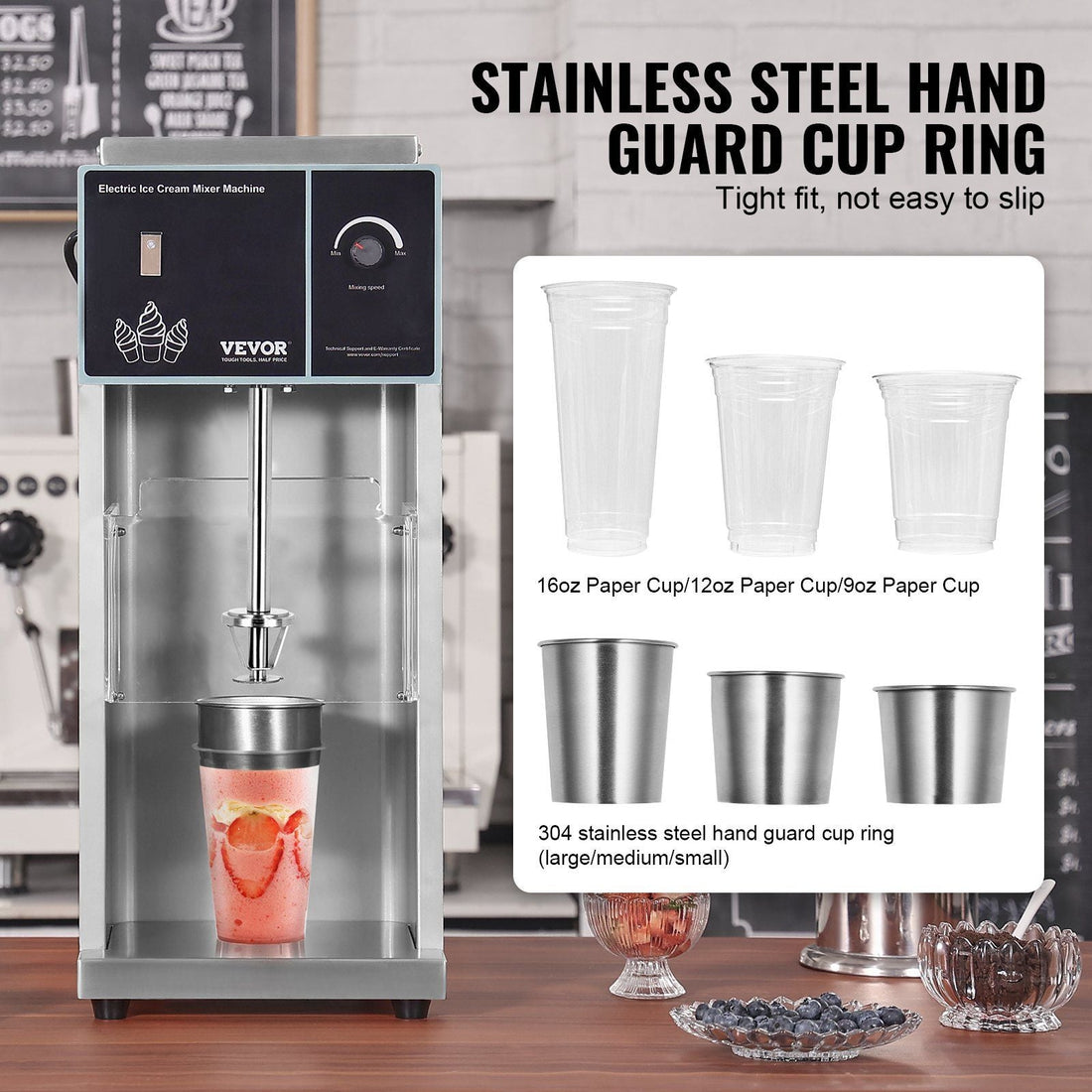 400W Ice Cream Blender w/ Stainless Steel Bowl