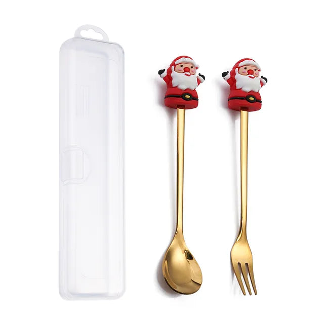 Christmas Festive Spoon & Fork Set