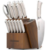 Astercook 15-Piece German Stainless Steel Knife Set w/ Block