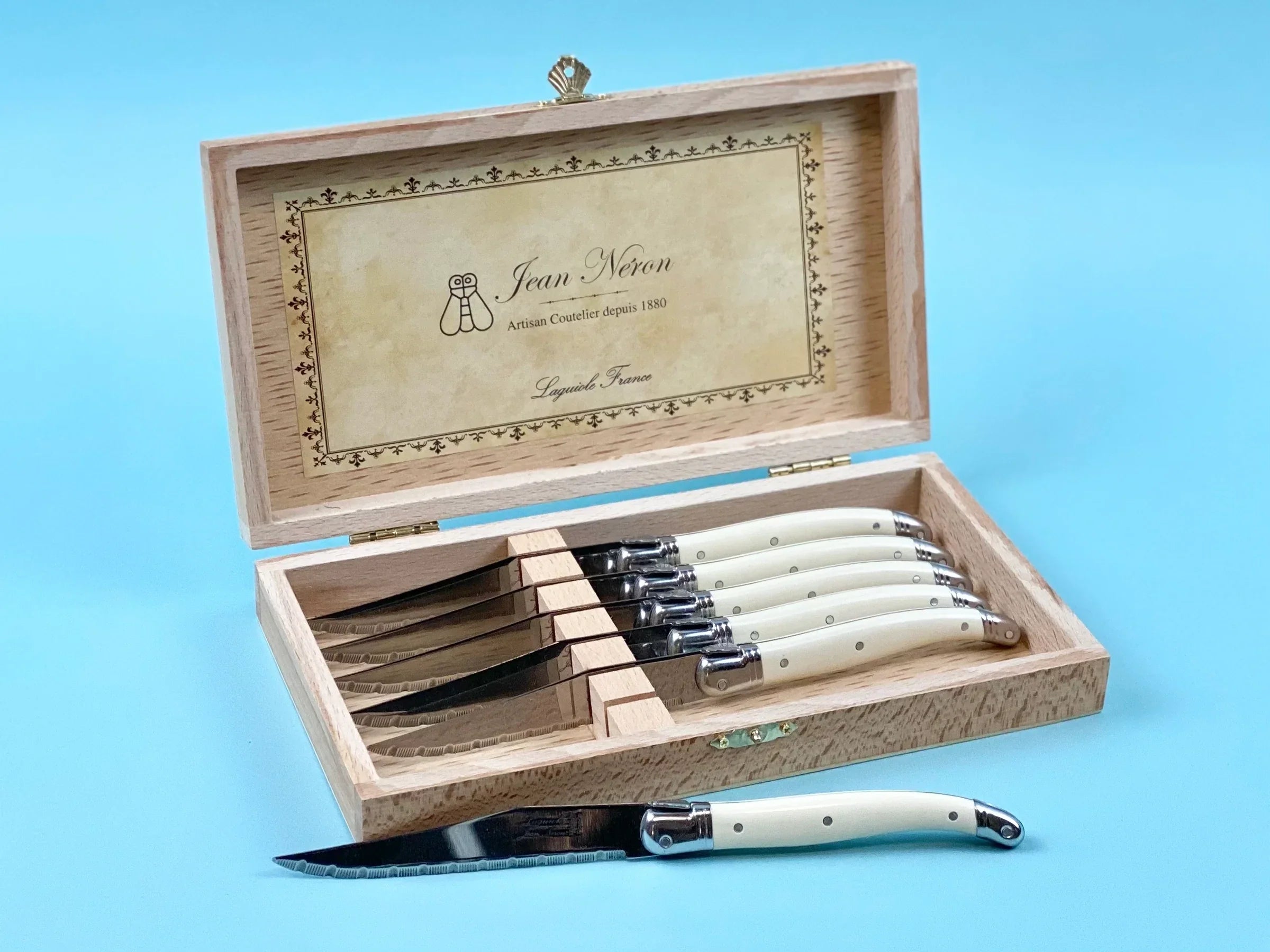 Laguiole Ivory 6-Piece Knife Set w/ Presentation Box