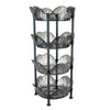 Kitchen Details 4-Tier Round Basket Shelf – Smoke Grey