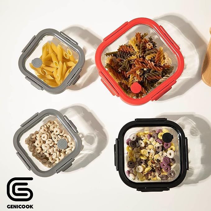 Square Glass Containers with Lids