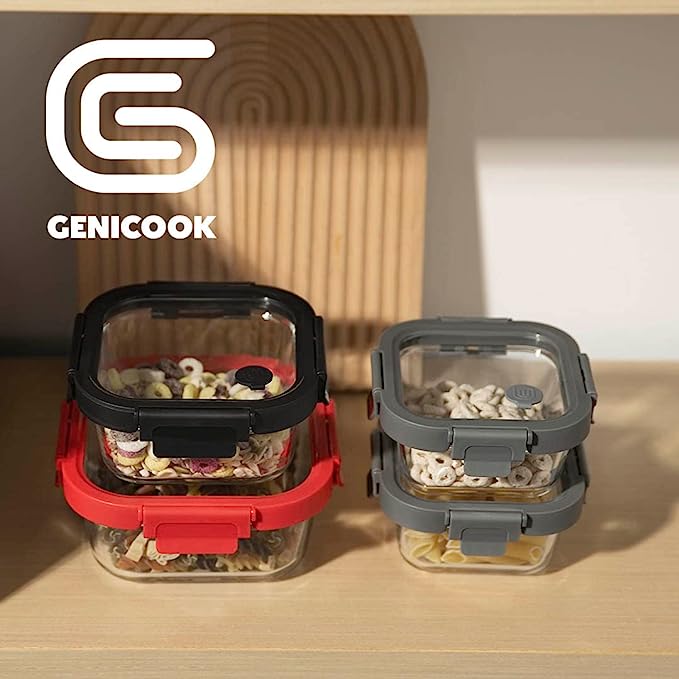 Square Glass Containers with Lids