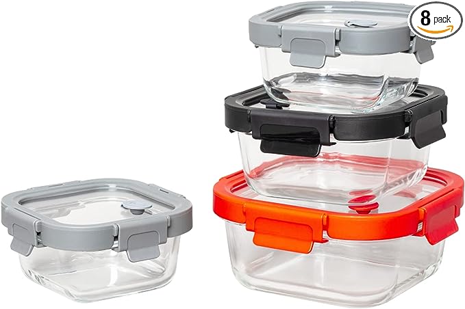 Square Glass Containers with Lids